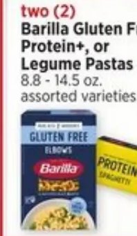 Barilla Gluten Free, Protein+, or Legume Pastas