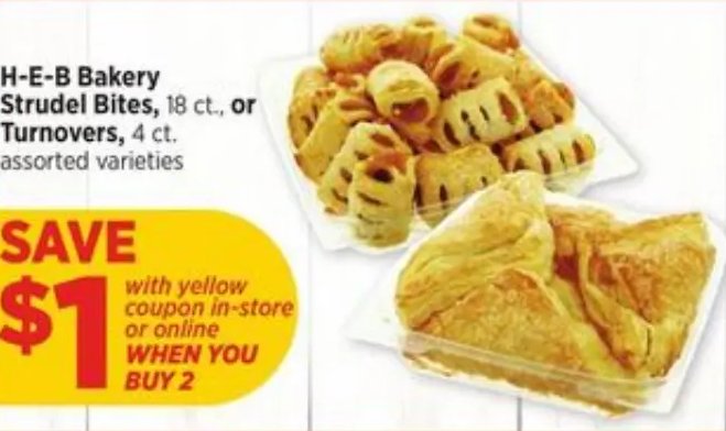 H-E-B Bakery Strudel Bites or Turnovers