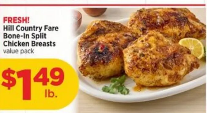 Hill Country Fare Bone-In Split Chicken Breasts