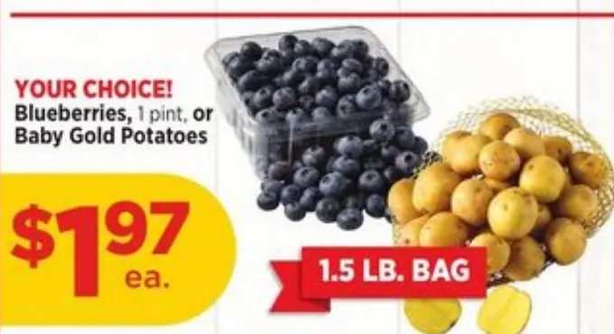 Blueberries or Baby Gold Potatoes