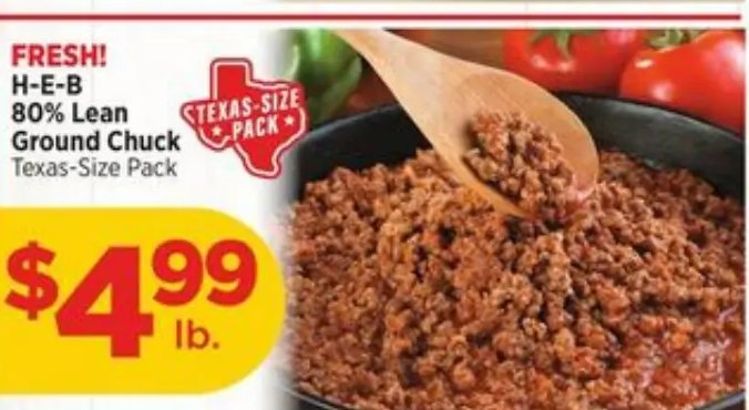 H-E-B 80% Lean Ground Chuck