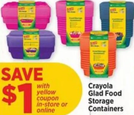 Crayola Glad Food Storage Containers