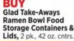 Glad Take-Aways Ramen Bowl Food Storage Containers & Lids