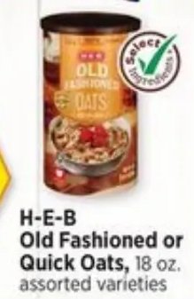 H-E-B Old Fashioned or Quick Oats