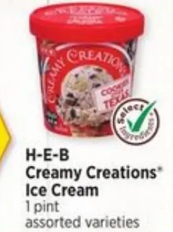 H-E-B Creamy Creations Ice Cream