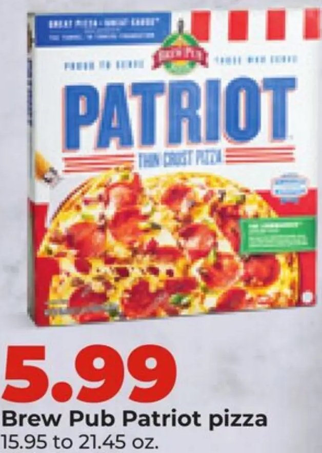 Brew Pub Patriot pizza