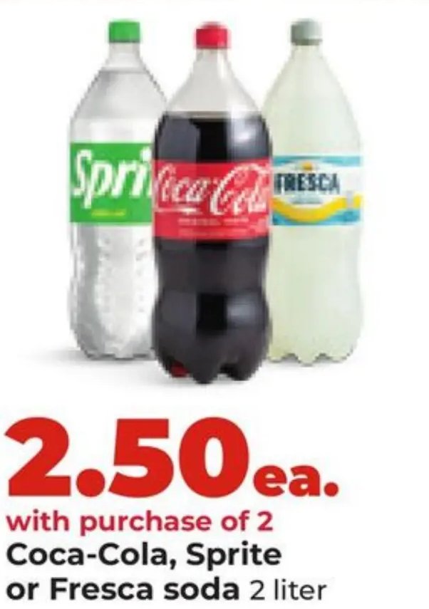 Coca-Cola, Sprite or Fresca soda