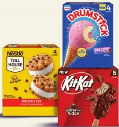 Drumstick, Kit Kat, Toll House, Disney or Oreo novelties