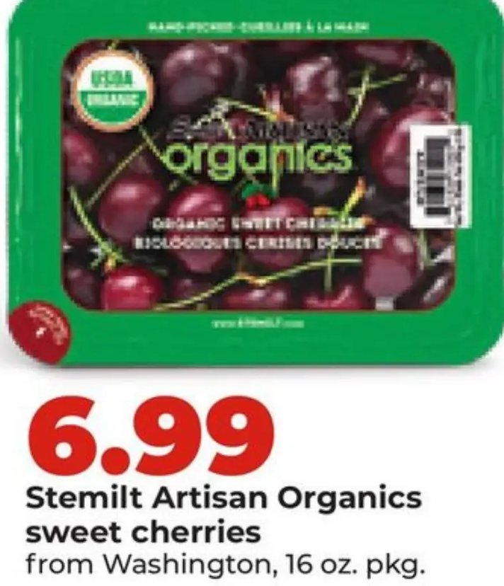 Stemilt Artisan Organics sweet cherries