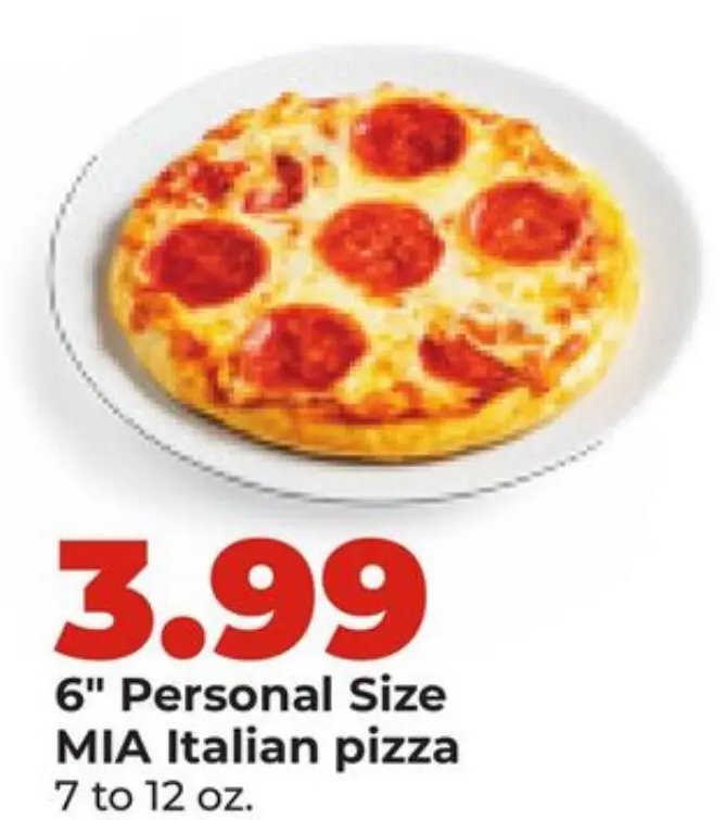 6" Personal Size MIA Italian pizza