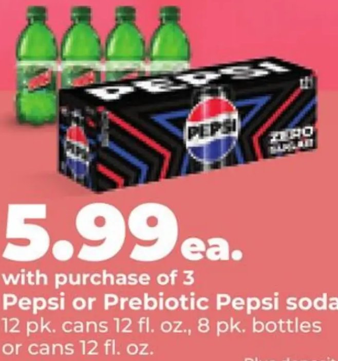 Pepsi or Prebiotic Pepsi soda