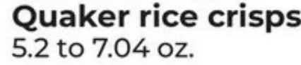 Quaker rice crisps