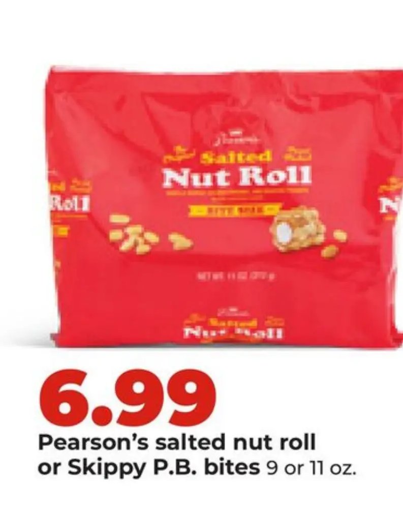 Pearson's salted nut roll or Skippy P.B. bites
