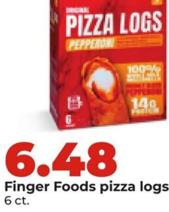 Finger Foods pizza logs