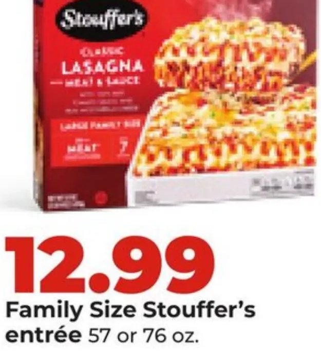 Family Size Stouffer's entrée