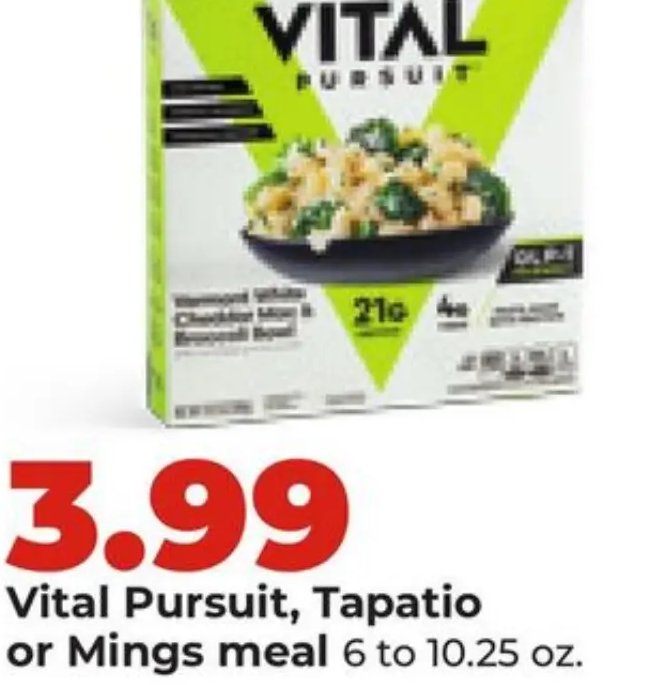 Vital Pursuit, Tapatio or Mings meal