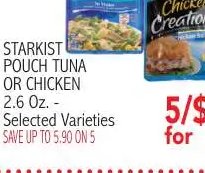 STARKIST POUCH TUNA OR CHICKEN