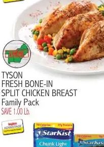 TYSON FRESH BONE-IN SPLIT CHICKEN BREAST