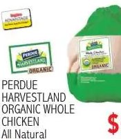 PERDUE HARVESTLAND ORGANIC WHOLE CHICKEN