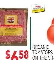 ORGANIC TOMATOES ON THE VINE