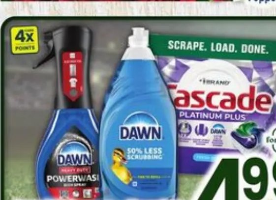 Dawn Dish Soap, Heavy Duty Powerwash or Cascade Action Pacs