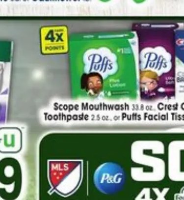 Scope Mouthwash, Crest Toothpaste or Puffs Facial Tissues