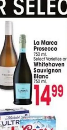 La Marca Prosecco, Whitehaven Sauvignon Blanc