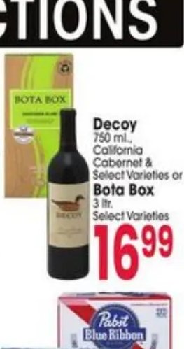 Decoy, California Cabernet & Select Varieties or Bota Box