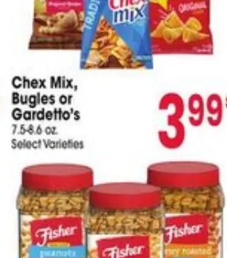 Chex Mix, Bugles or Gardetto's