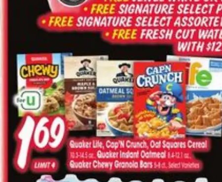 Quaker Life, Cap'N Crunch, Oat Squares Cereal