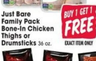 Just Bare Family Pack Bone-In Chicken Thighs or Drumsticks