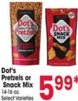 Dot's Pretzels or Snack Mix
