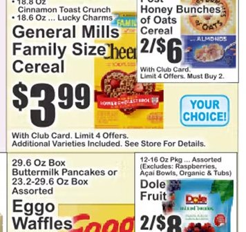 General Mills Family Size Cereal