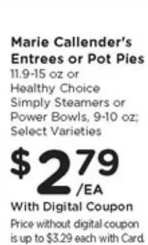 Marie Callender's Entrees or Pot Pies