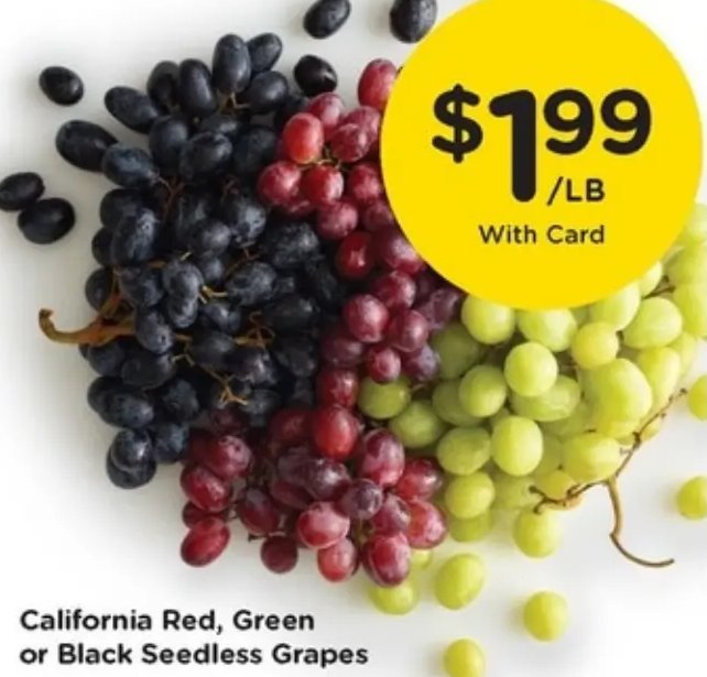 California Red, Green or Black Seedless Grapes