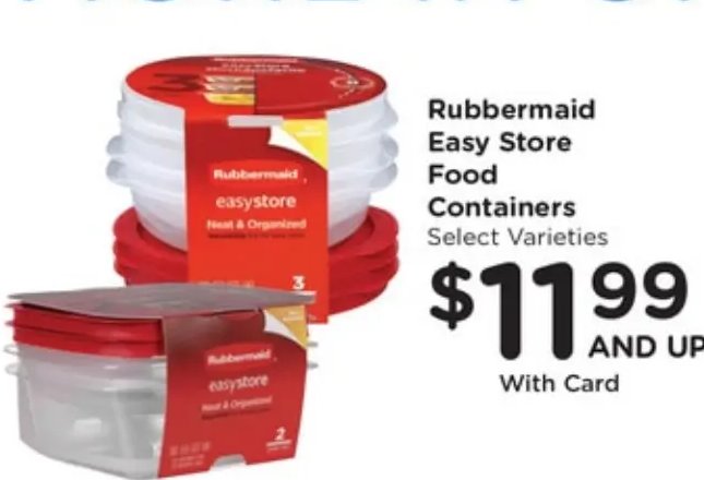 Rubbermaid Easy Store Food Containers