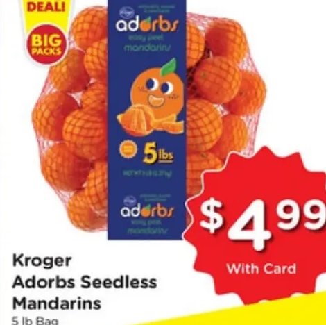 Kroger Adorbs Seedless Mandarins