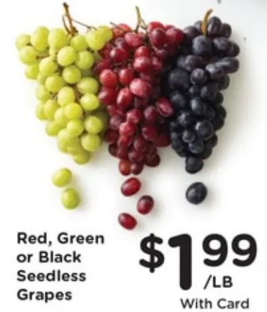 Red, Green or Black Seedless Grapes
