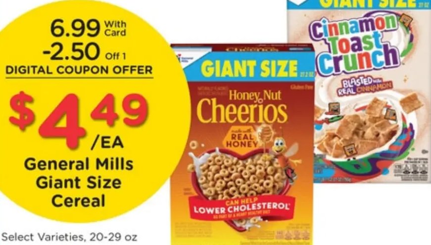 General Mills Giant Size Cereal