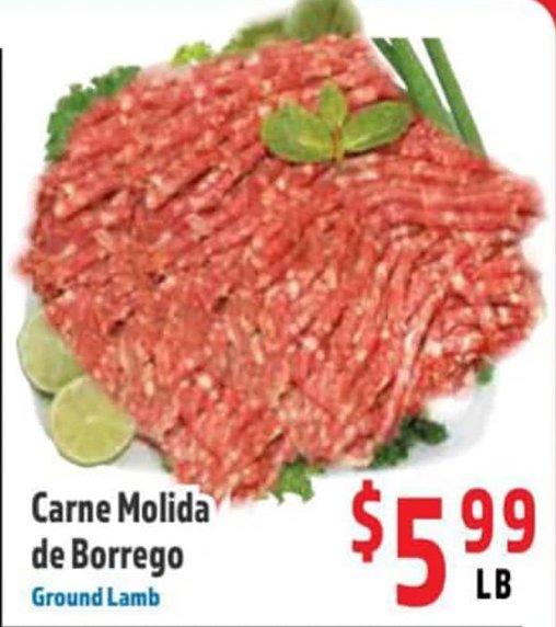 Carne Molida de Borrego