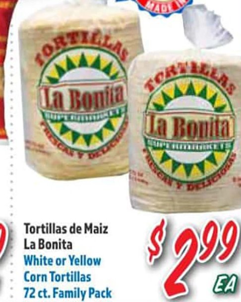 Tortillas de Maiz La Bonita