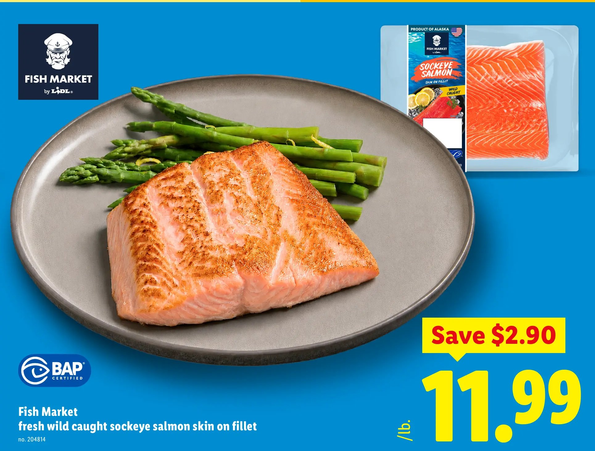 Fish Market fresh wild caught sockeye salmon skin on fillet