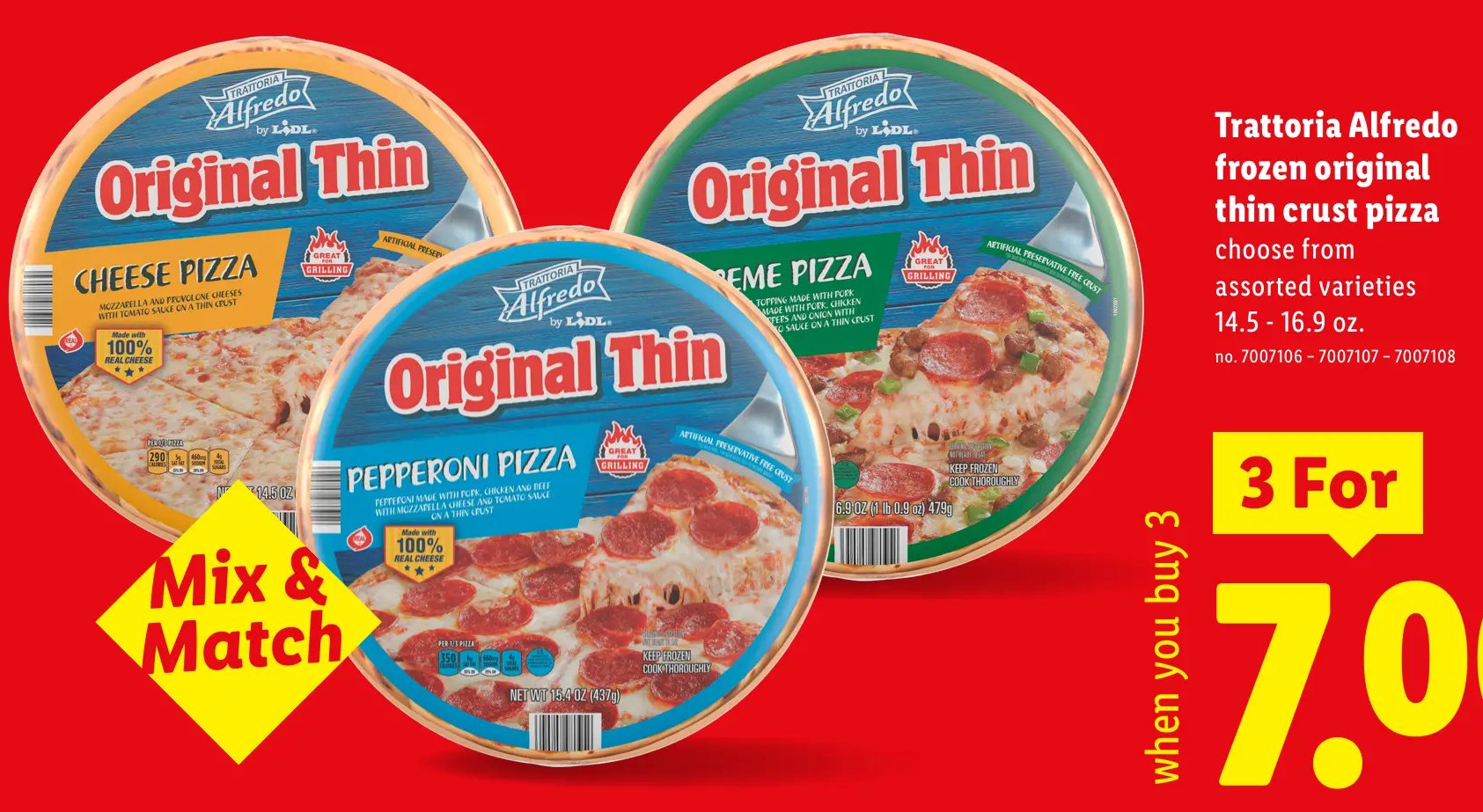 Trattoria Alfredo frozen original thin crust pizza