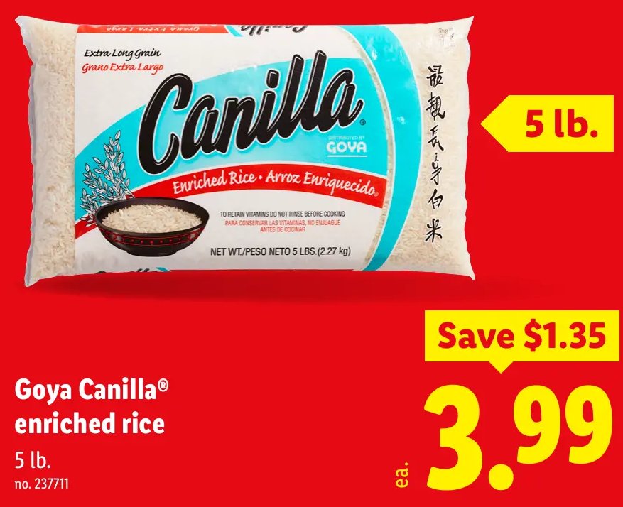Goya Canilla® enriched rice