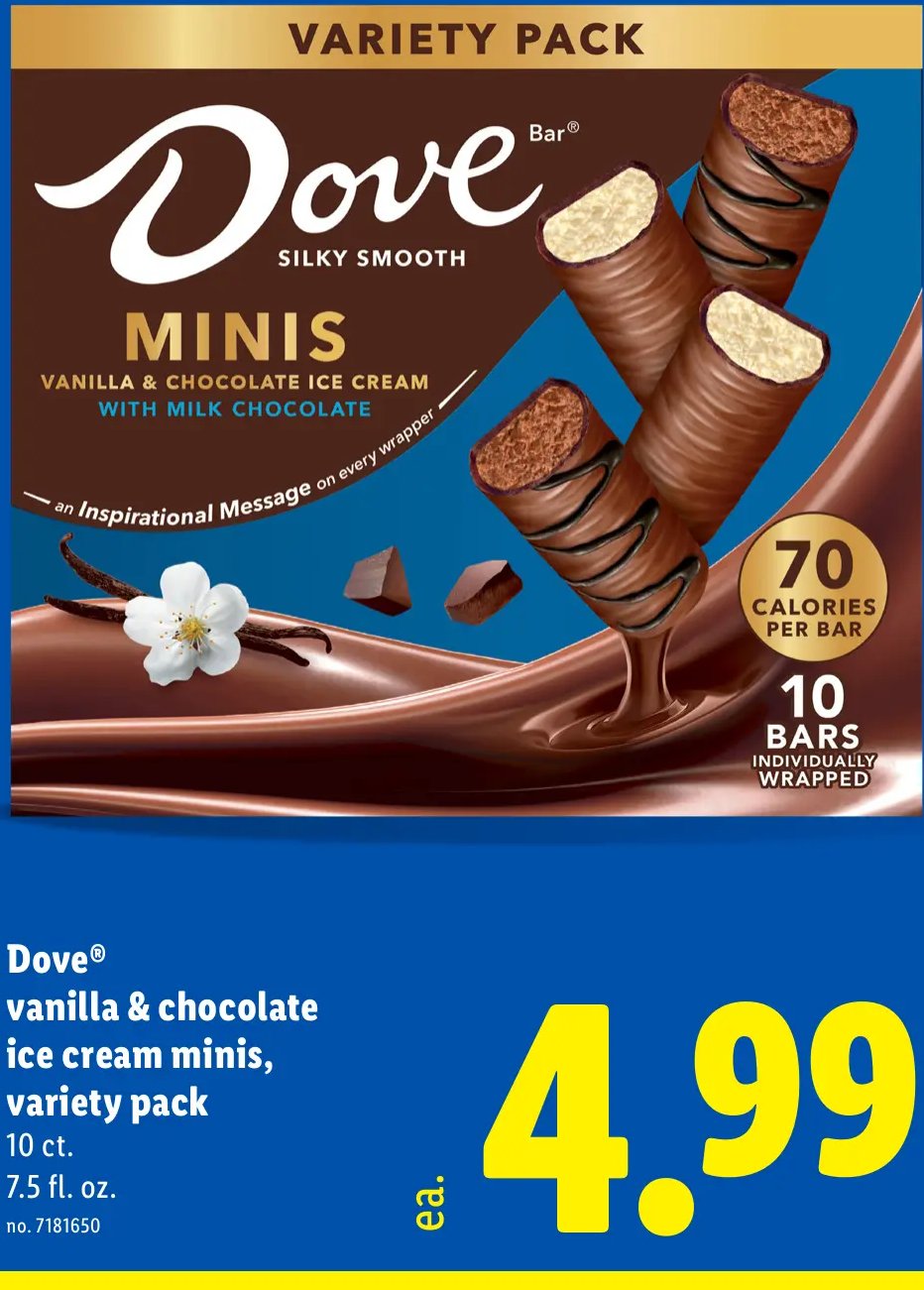 Dove vanilla & chocolate ice cream minis, variety pack