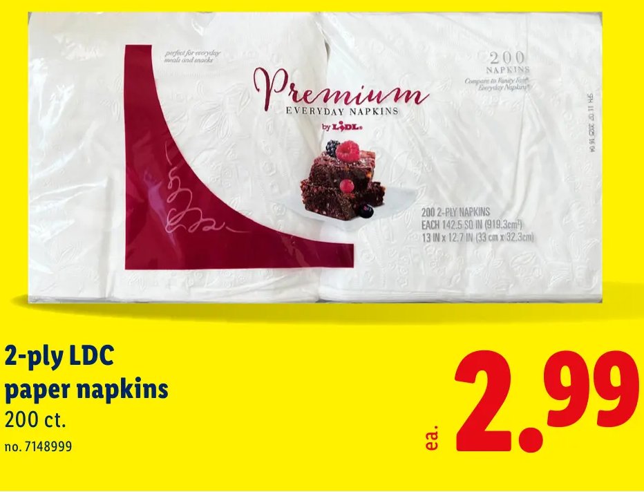 2-ply LDC paper napkins