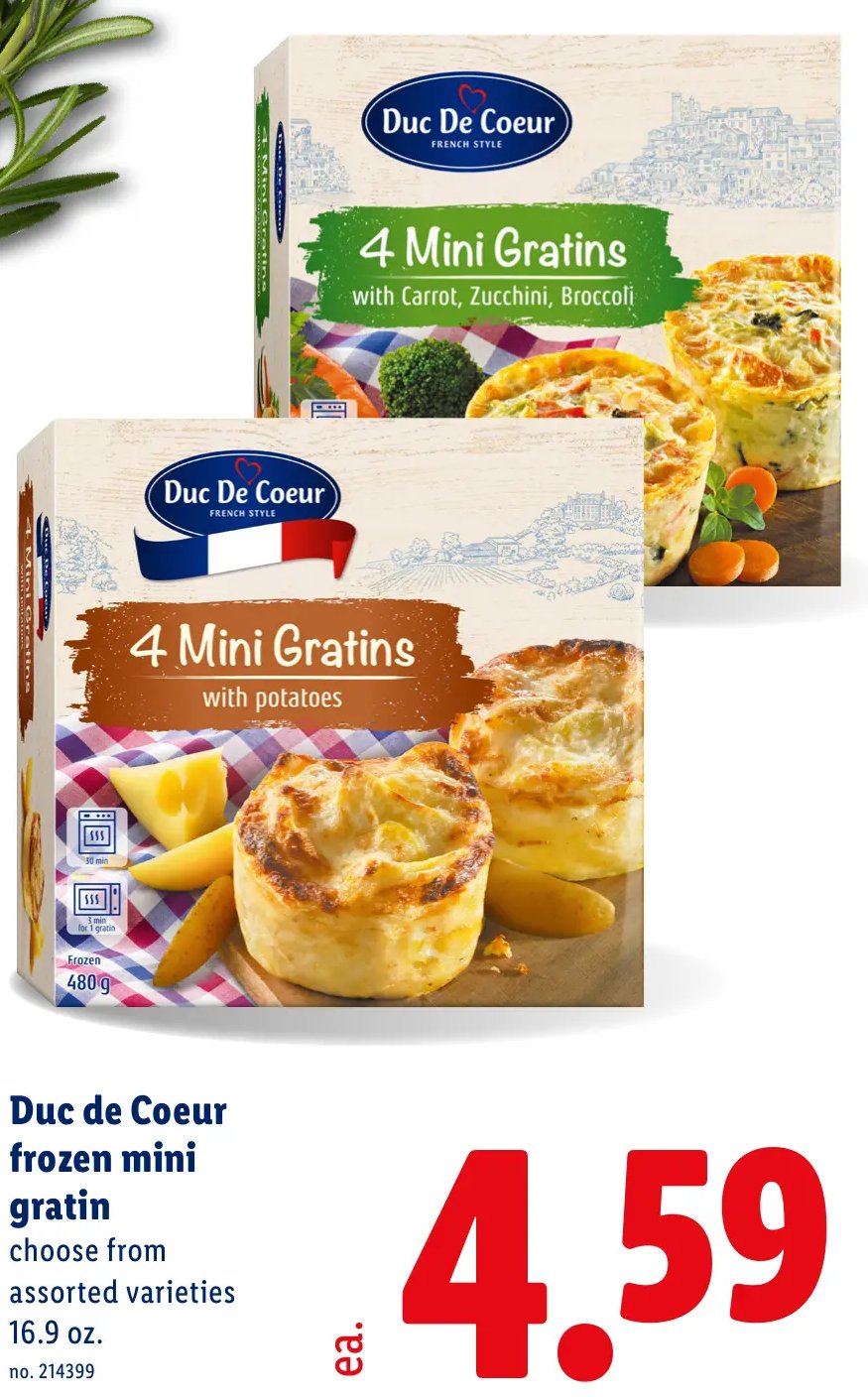 Duc de Coeur frozen mini gratin