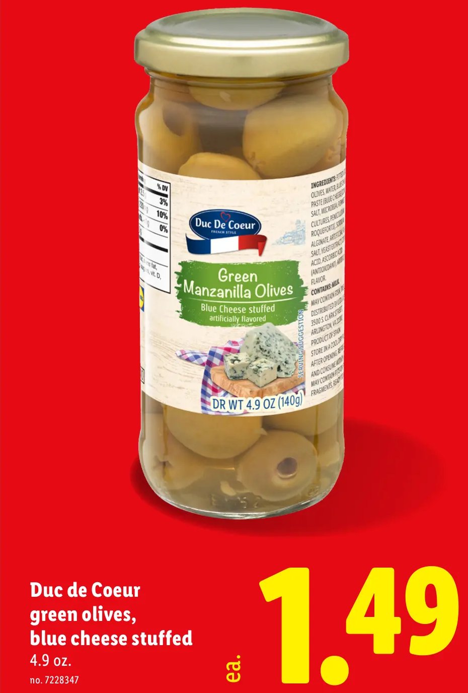 Duc de Coeur green olives, blue cheese stuffed