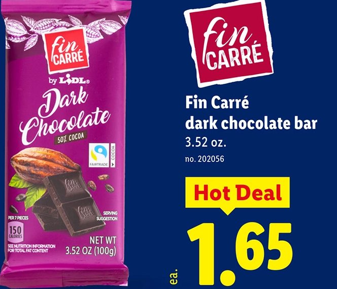 Fin Carré dark chocolate bar