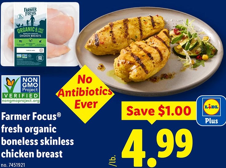 Farmer Focus® fresh organic boneless skinless chicken breast